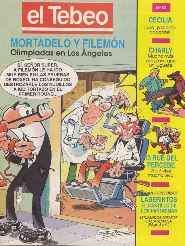 Zz VENDIDO COMIC EL TEBEO Nº 93 MORTADELO Y FILEMON, CECICLIA, CHARLIE, 13 RUE DEL PERCEBE, ETC.  VENDIDO